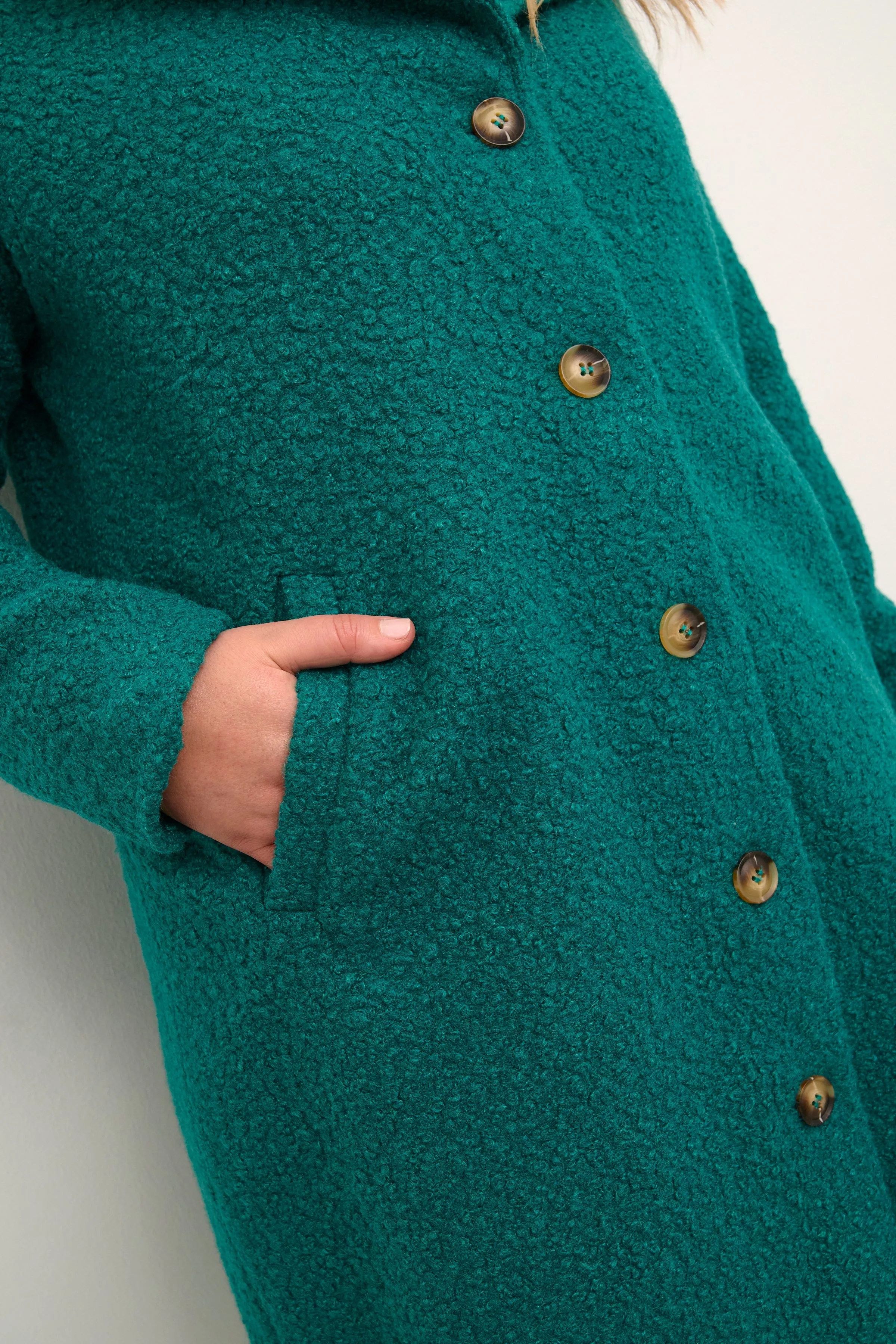 Kaffe Curve Anni Coat in Green