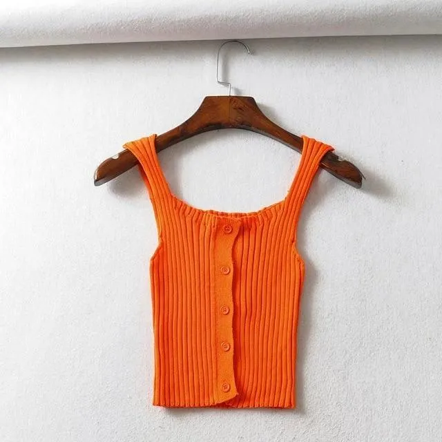 Knitted Sleeveless Tank Top