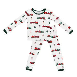 Kyte Baby Long Sleeve Printed Toddler Pajama Set in Holiday Train