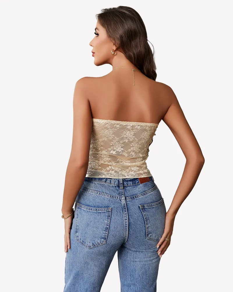 Lace Camisole Y2k Tube Crop Tops