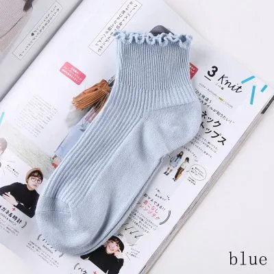 Lace Ruffles Soft Cotton Women Socks