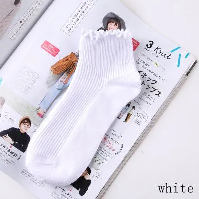 Lace Ruffles Soft Cotton Women Socks