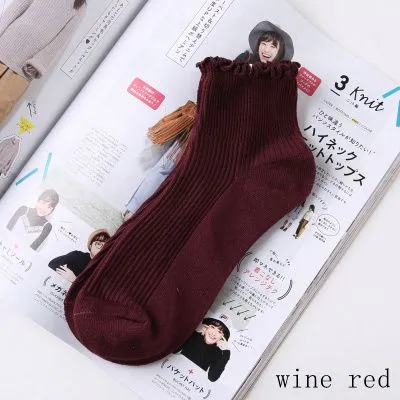 Lace Ruffles Soft Cotton Women Socks