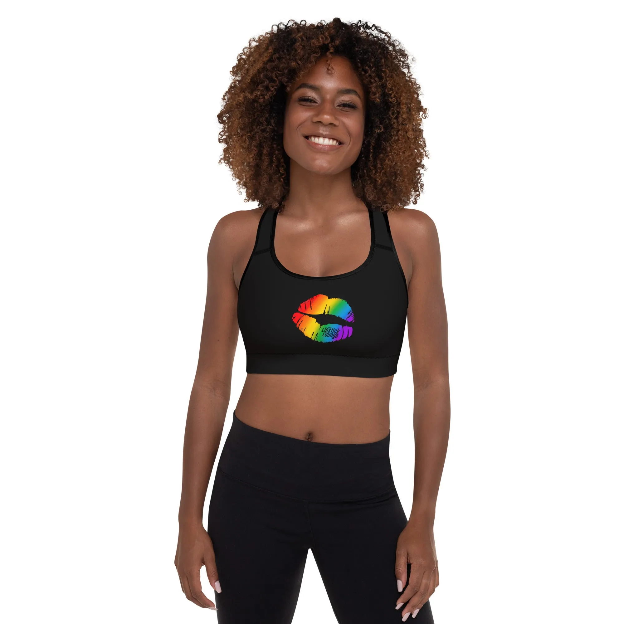 Lipstick Lounge Rainbow Logo Sports Bra