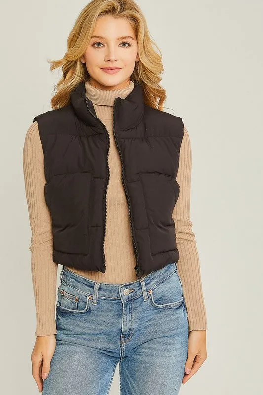 Love Tree Puffer Vest With Pockets