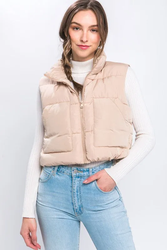 Love Tree Puffer Vest With Pockets