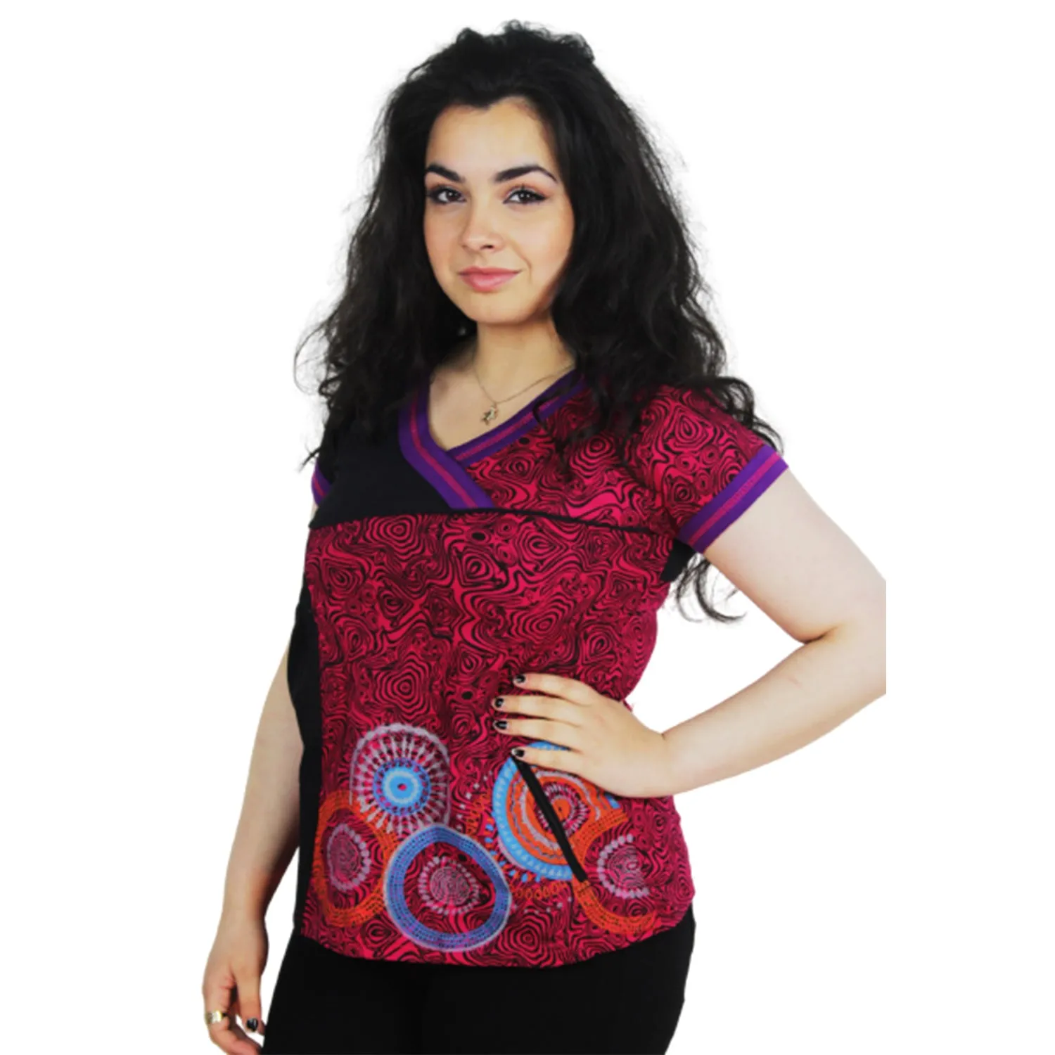 Mandala Pattern V-Neck