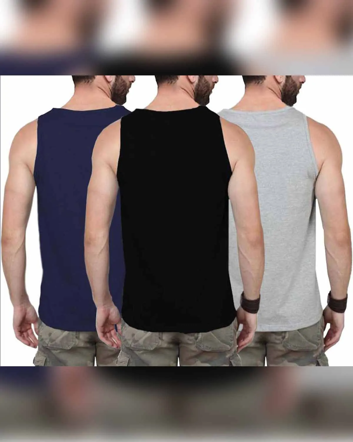 Men Vest  Printed (Pack of 3)