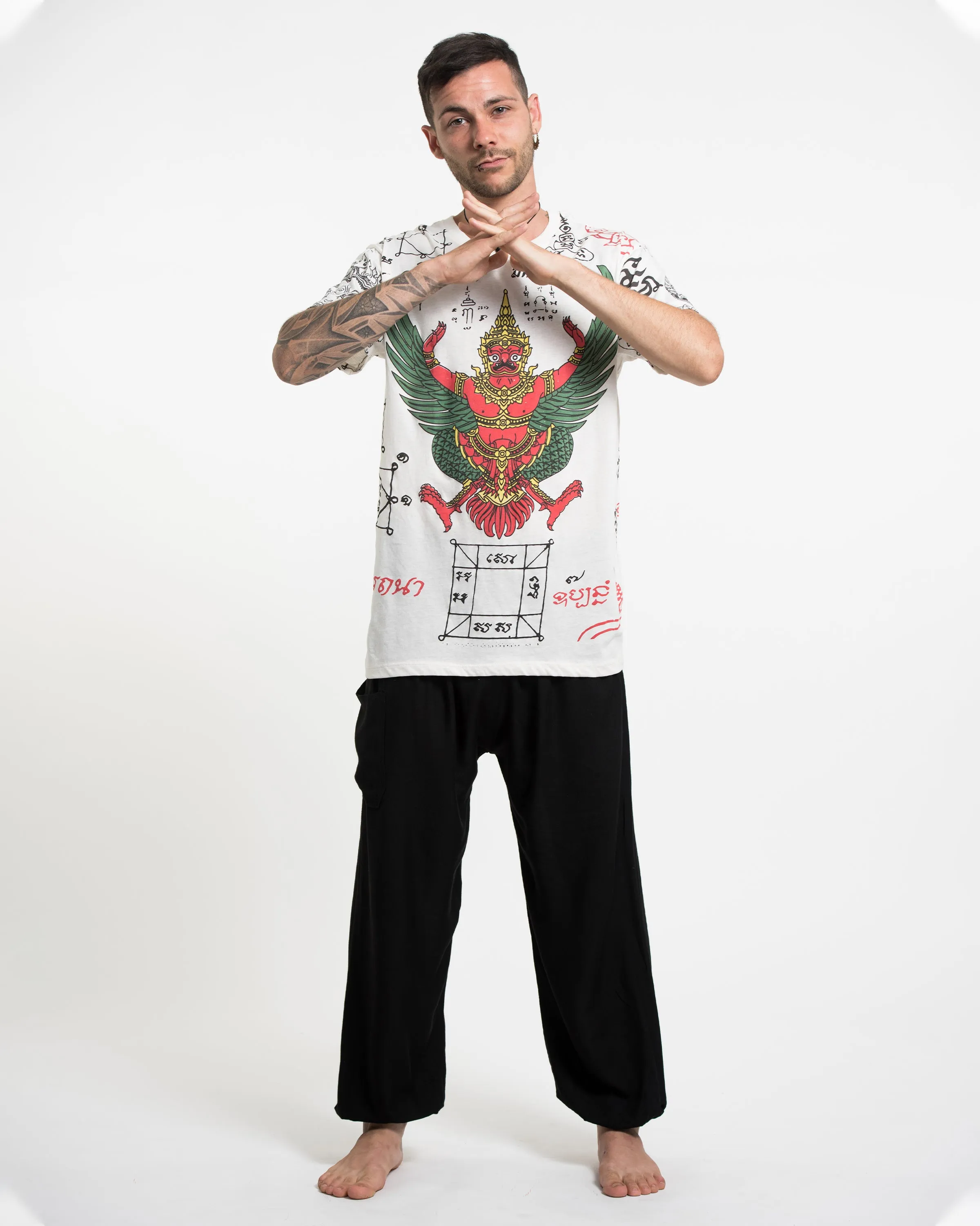 Mens Garuda Tattoo T-Shirt in White