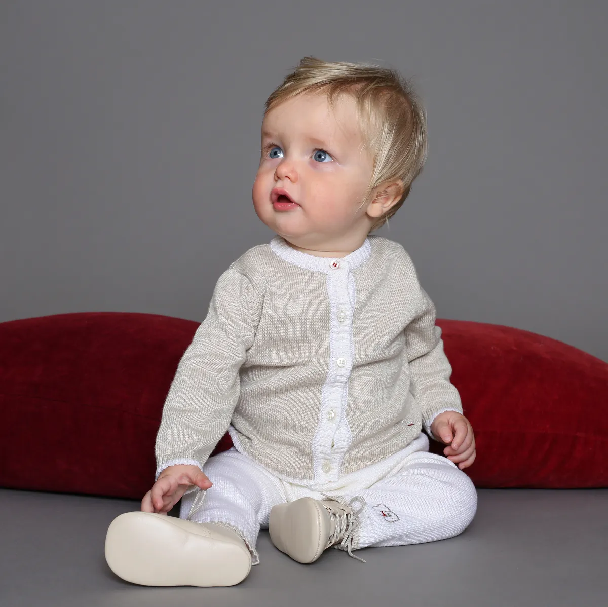 Merino Baby Cardigan & Leggings Set - Oatmeal