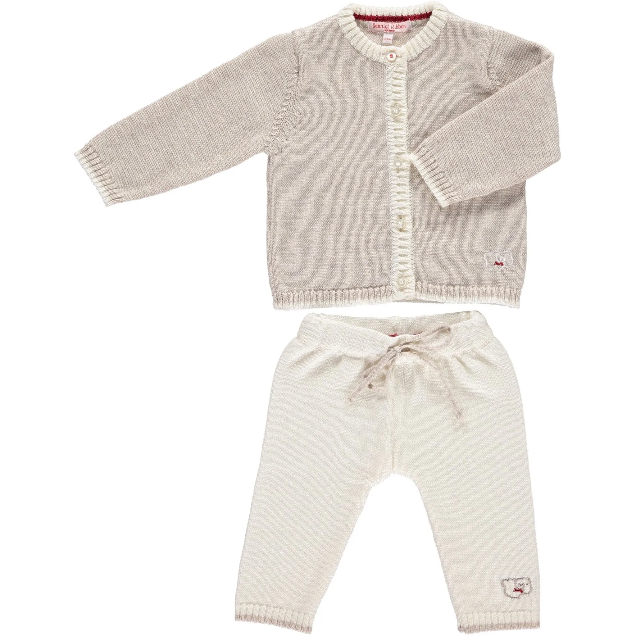 Merino Baby Cardigan & Leggings Set - Oatmeal