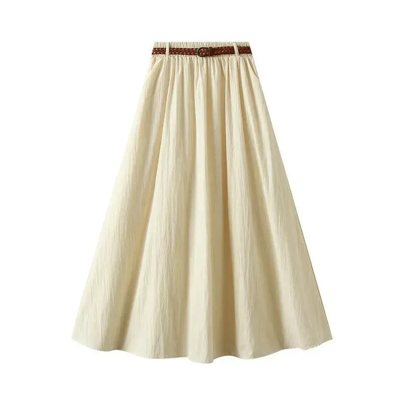 Minimalist A-Line Skirt with Belt