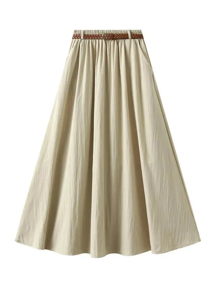 Minimalist A-Line Skirt with Belt