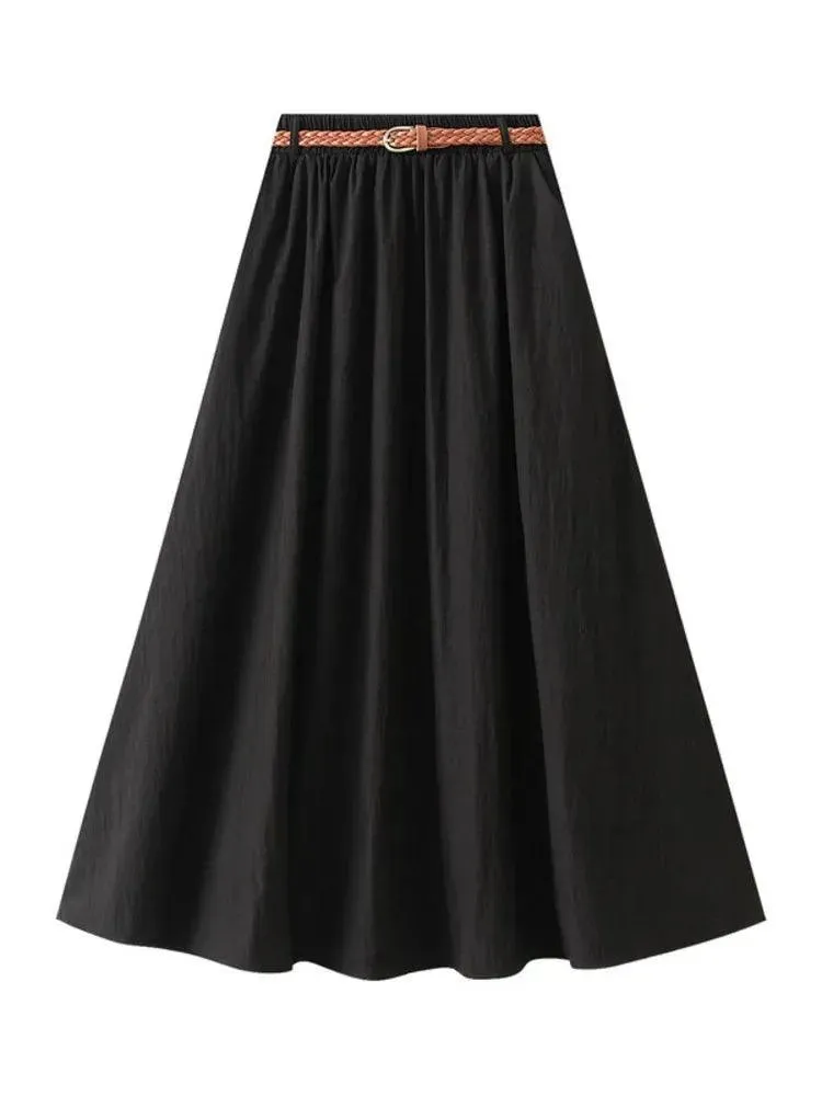 Minimalist A-Line Skirt with Belt