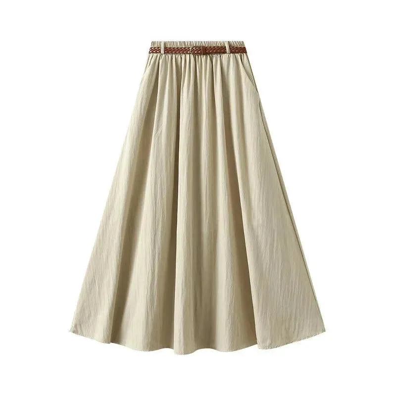 Minimalist A-Line Skirt with Belt