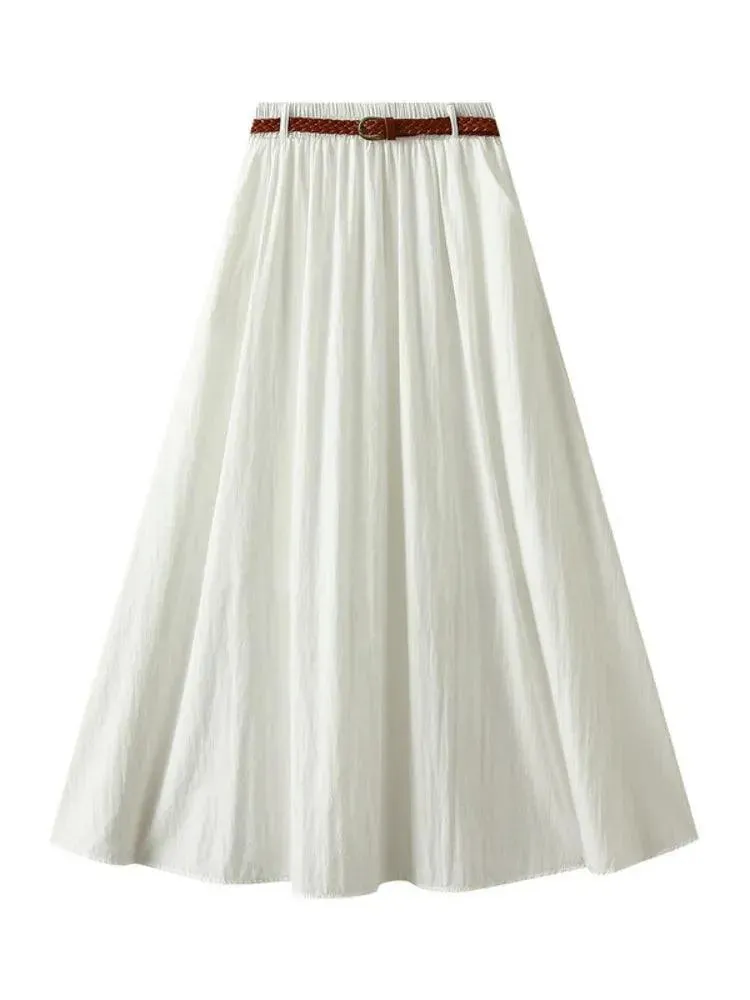 Minimalist A-Line Skirt with Belt