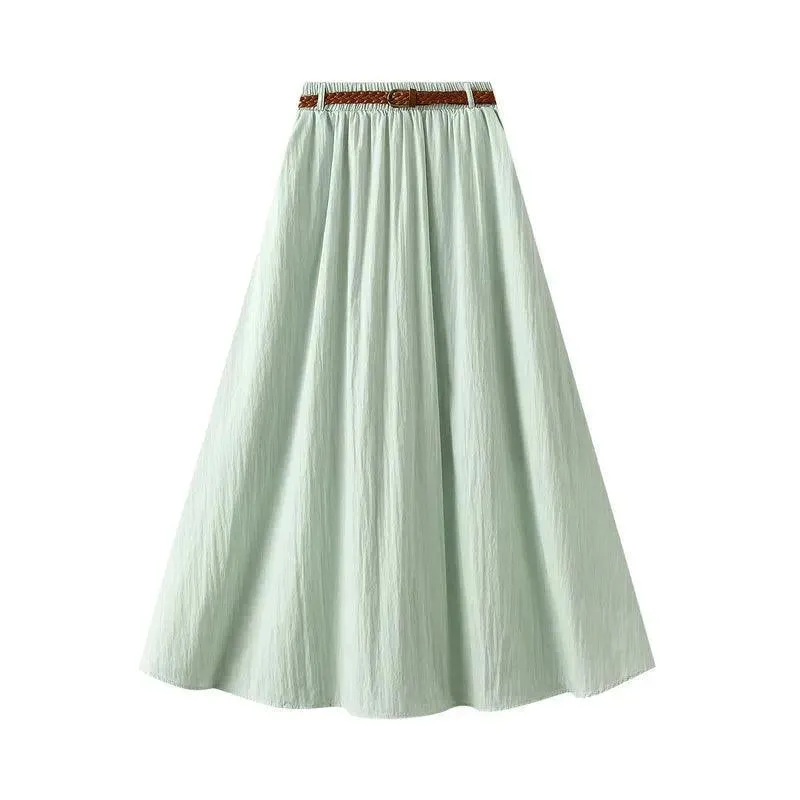 Minimalist A-Line Skirt with Belt