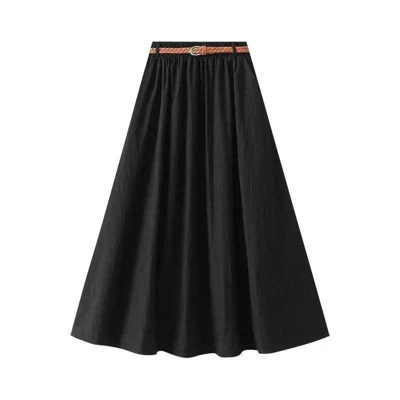 Minimalist A-Line Skirt with Belt