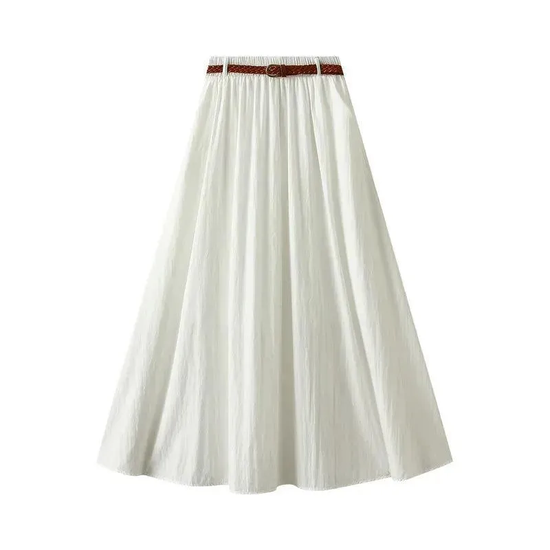 Minimalist A-Line Skirt with Belt