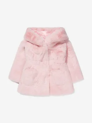 Monnalisa Baby Girls Faux Fur Hooded Coat