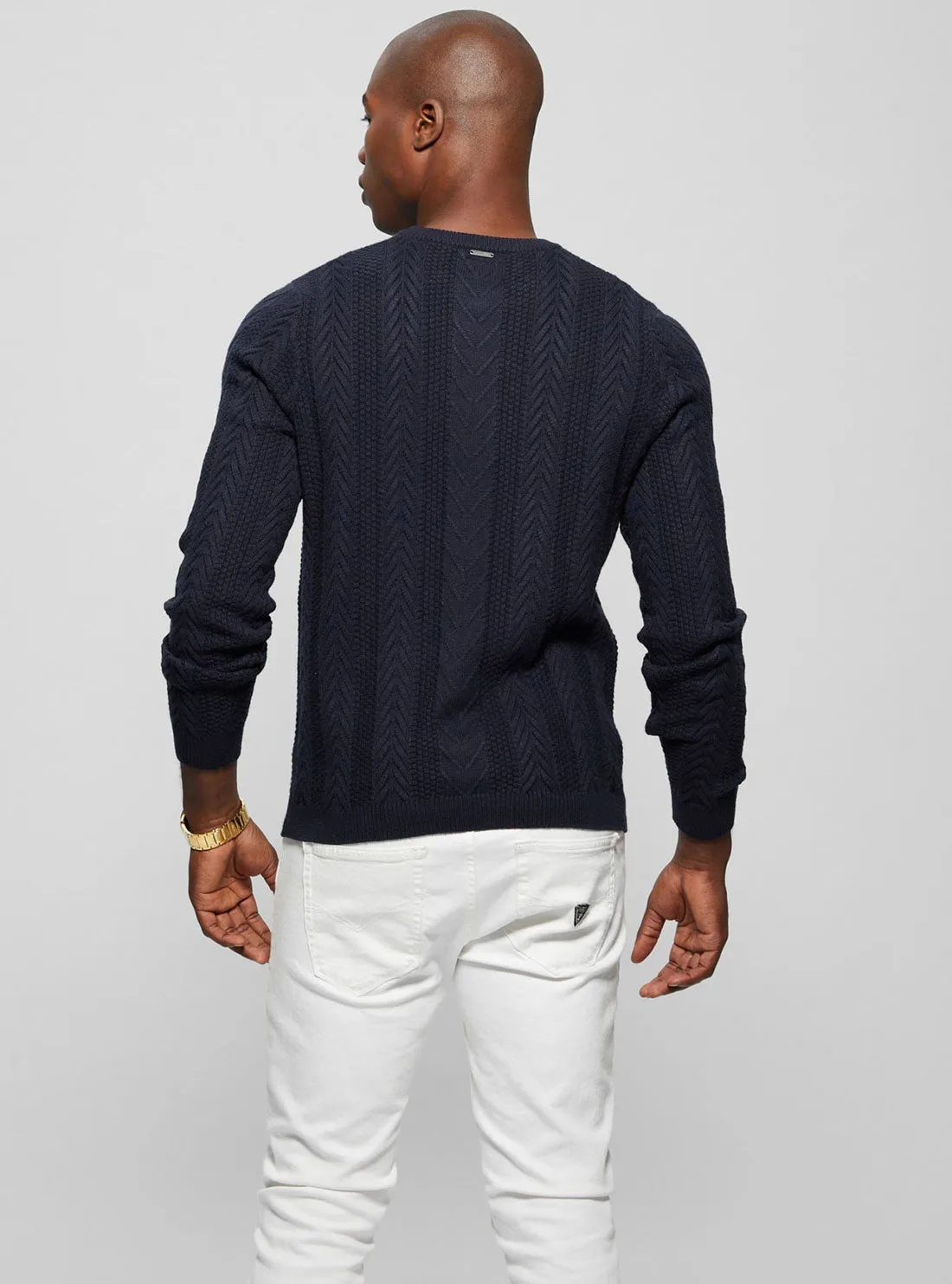 Navy Blue Cable Ethan Knit Jumper