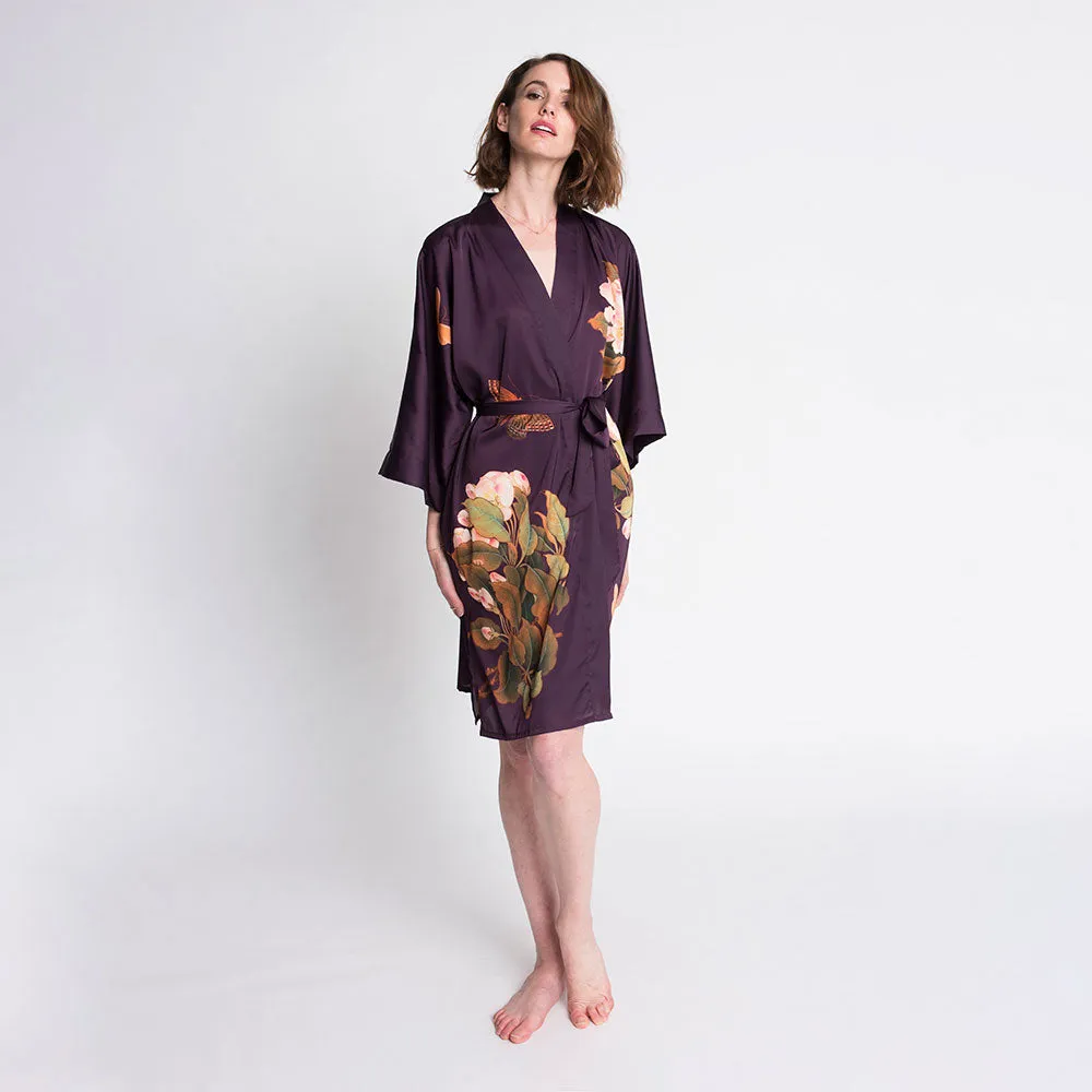 Peony & Butterfly Short Kimono Robe