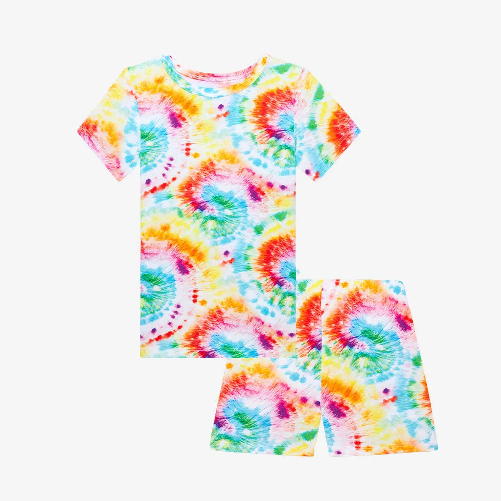 Posh Peanut Totally Tie Dye Basic Short Sleeve & Short Length Pajama