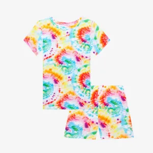 Posh Peanut Totally Tie Dye Basic Short Sleeve & Short Length Pajama