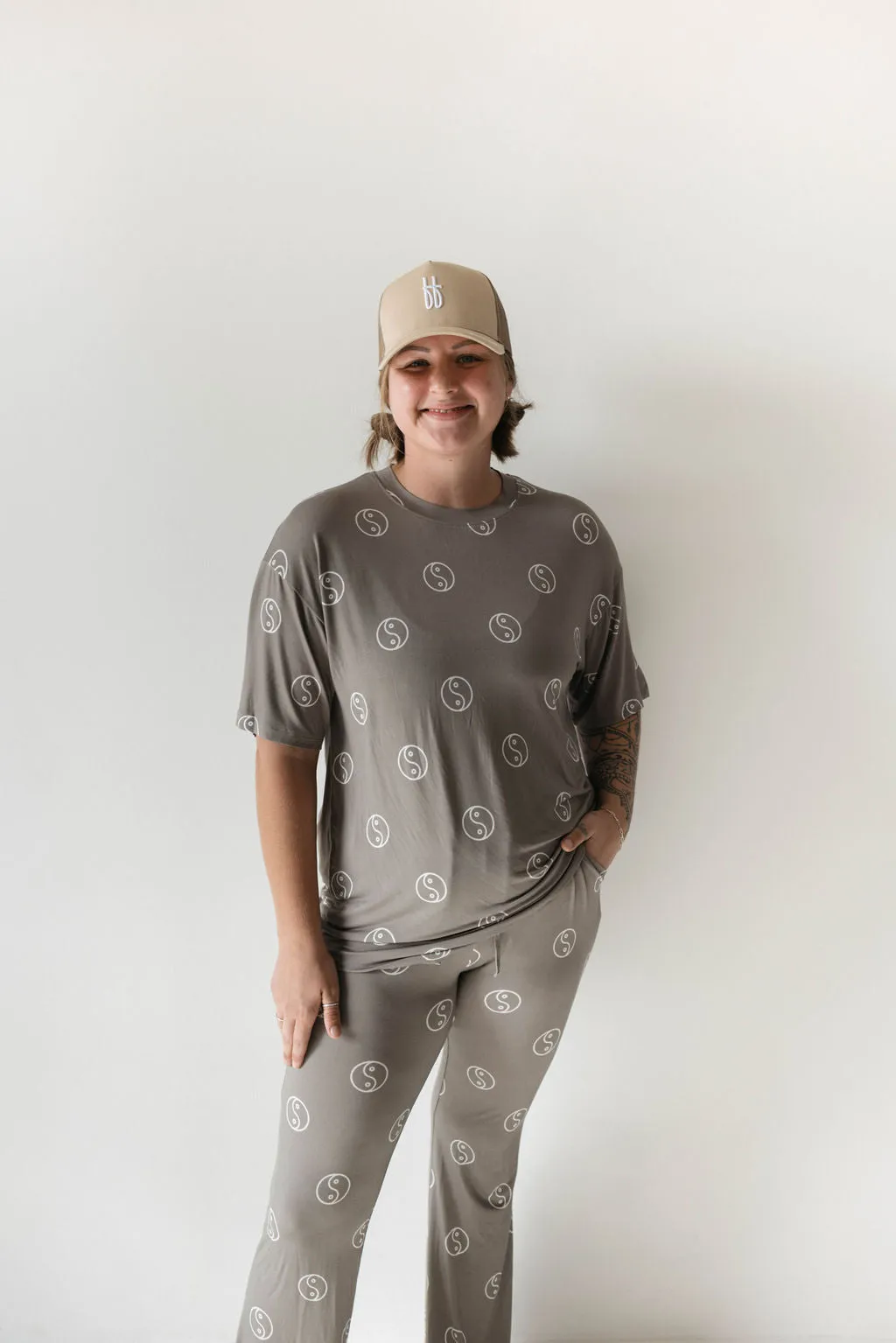 Short Sleeve Women's Bamboo Pajamas | Sage Yin Yang