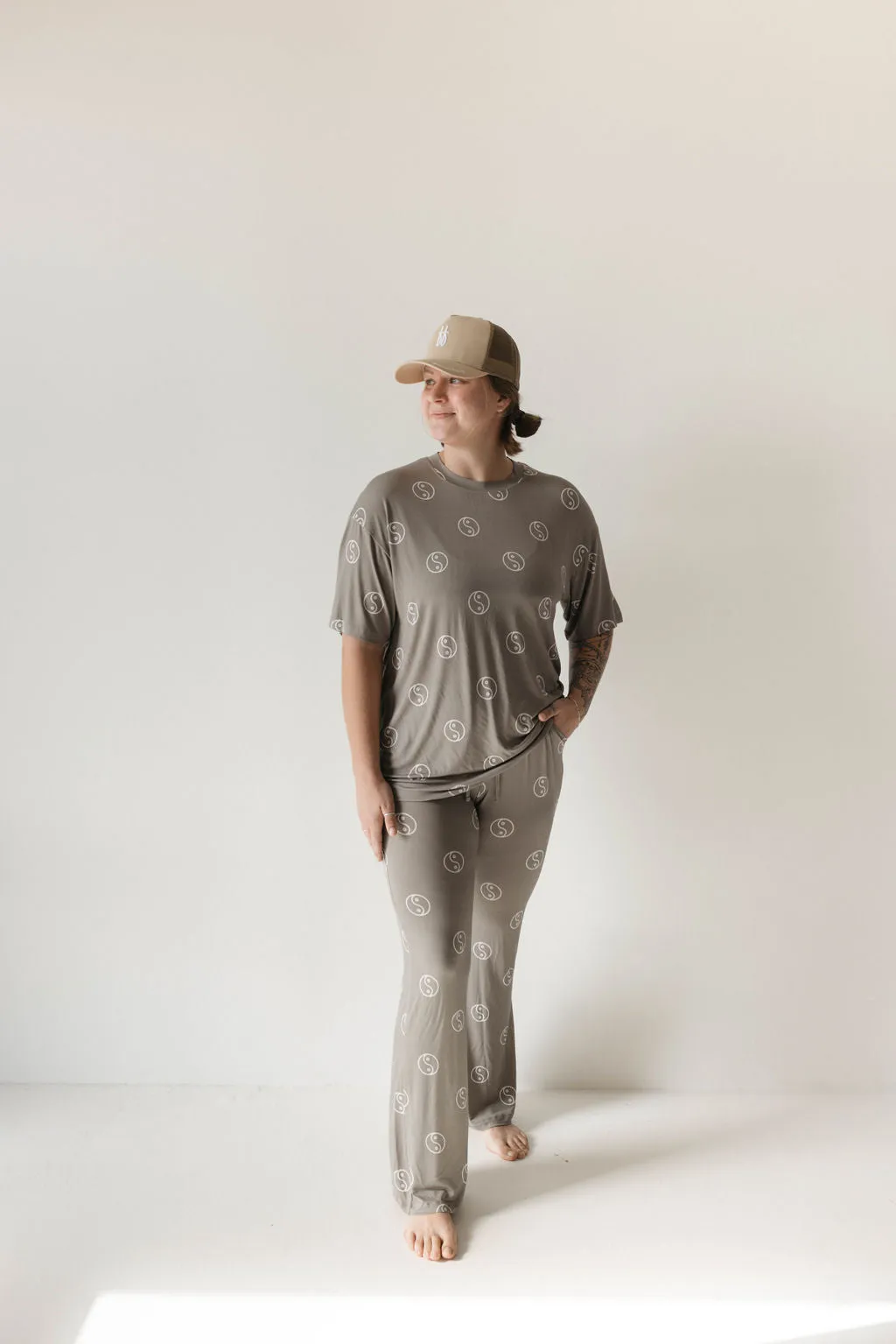 Short Sleeve Women's Bamboo Pajamas | Sage Yin Yang