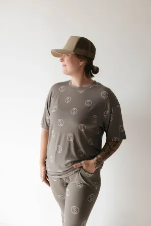 Short Sleeve Women's Bamboo Pajamas | Sage Yin Yang