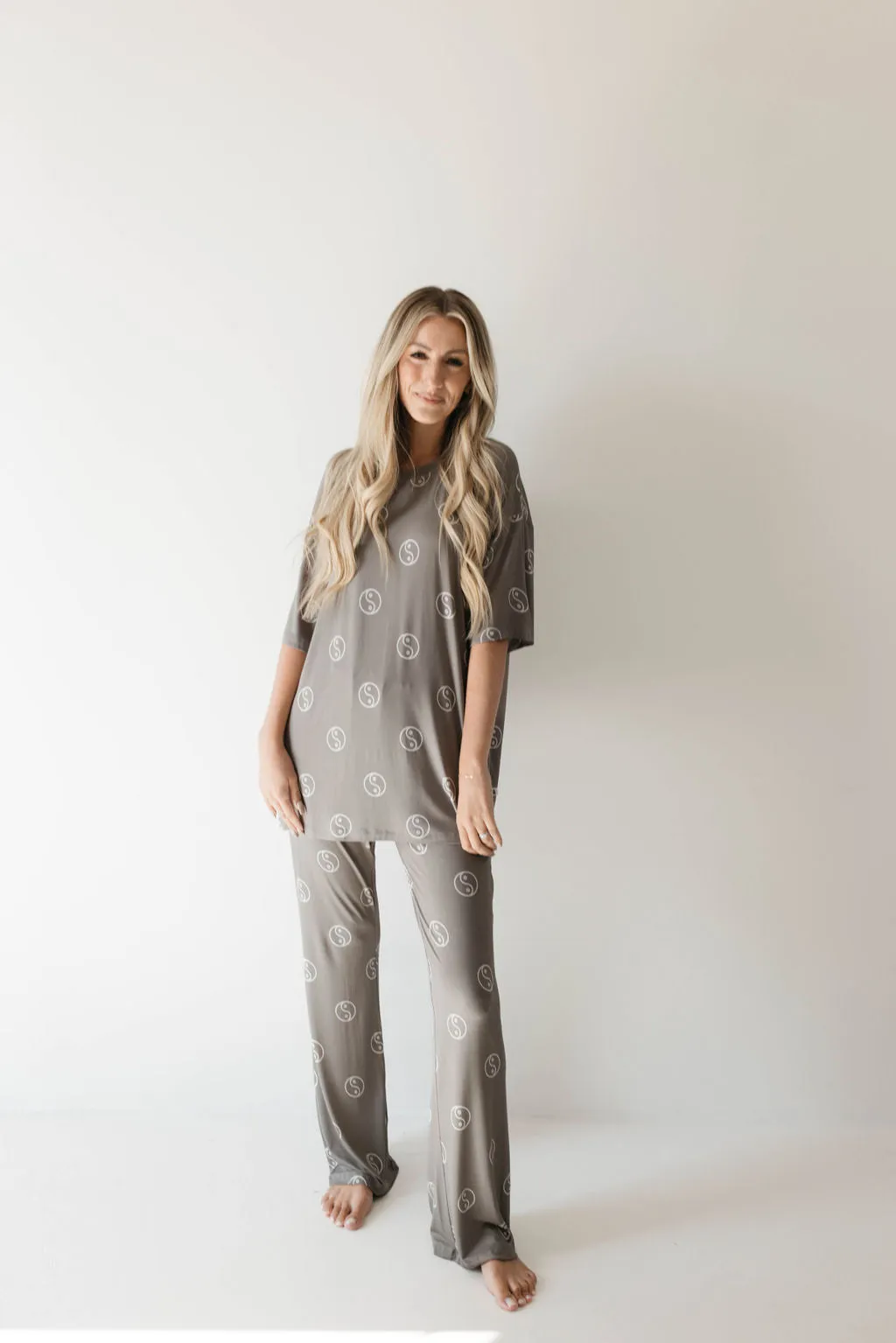 Short Sleeve Women's Bamboo Pajamas | Sage Yin Yang