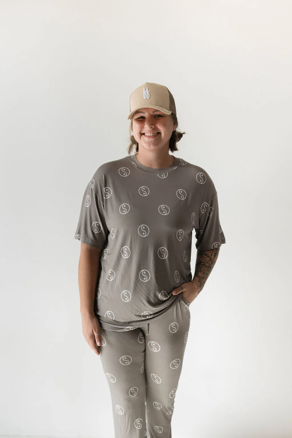 Short Sleeve Women's Bamboo Pajamas | Sage Yin Yang