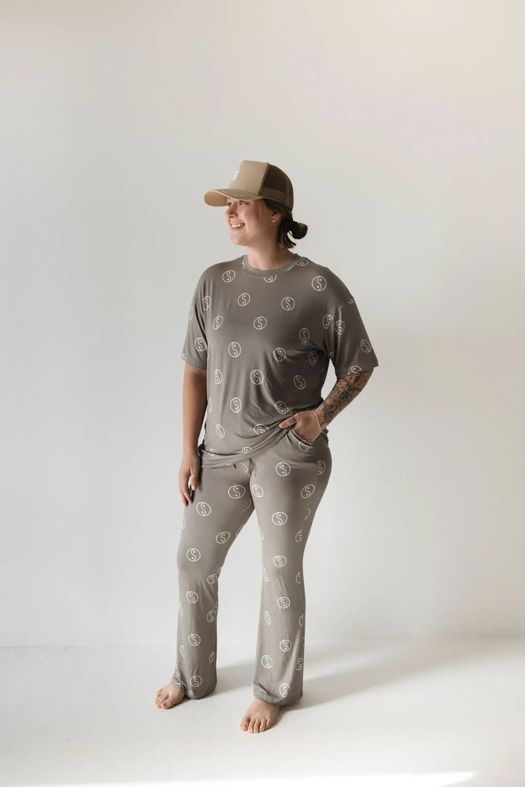 Short Sleeve Women's Bamboo Pajamas | Sage Yin Yang