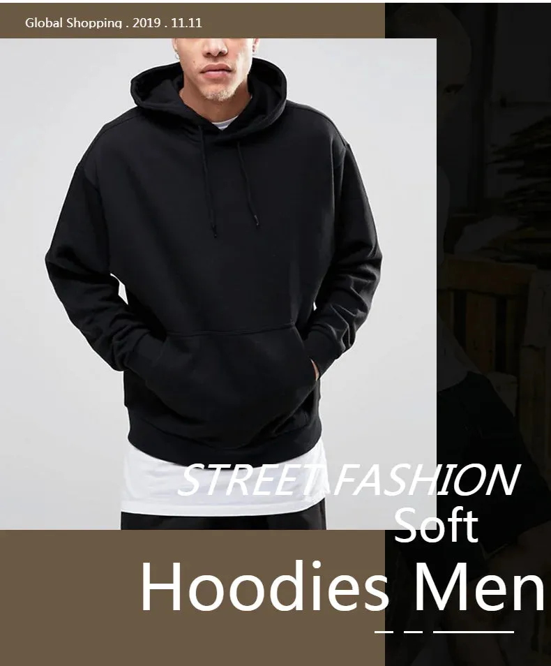 Soild Haze Blue Hoodies Sweatshirt Men Hoodie Sweatshirts Spring Autumn Hooded Jumper Pullover Streetwear Hoody