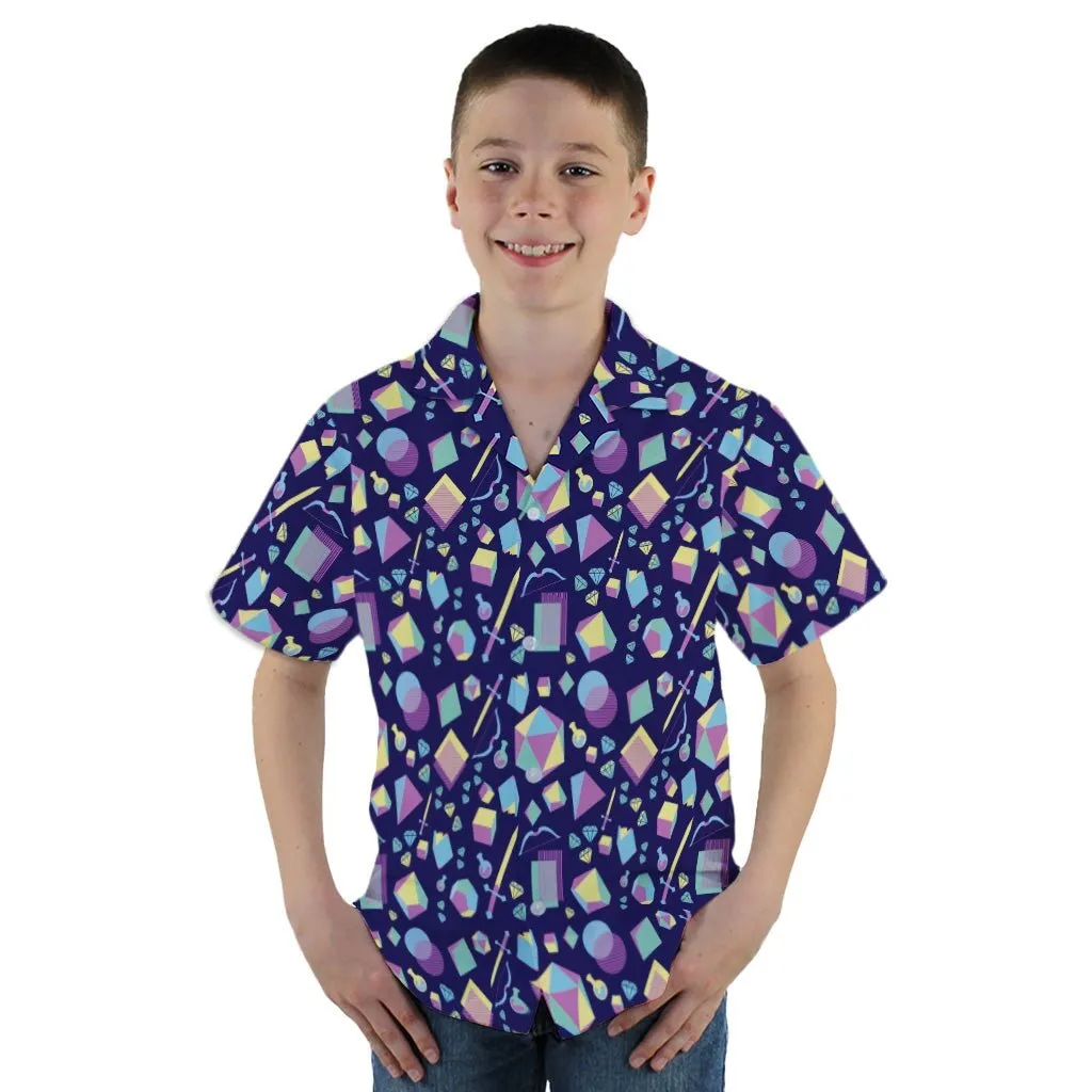 Tabletop RPG Weapons Items Purple Blue Dnd Youth Hawaiian Shirt