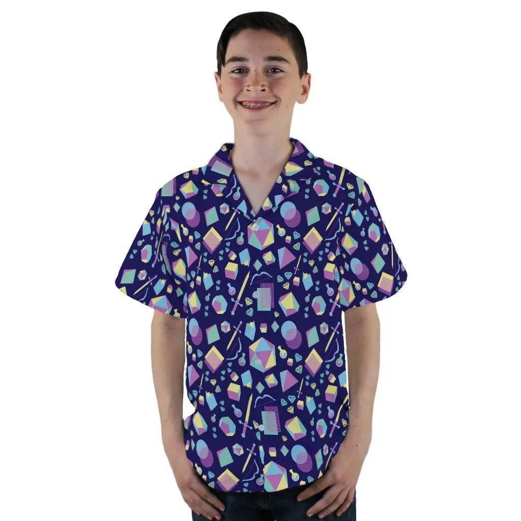 Tabletop RPG Weapons Items Purple Blue Dnd Youth Hawaiian Shirt