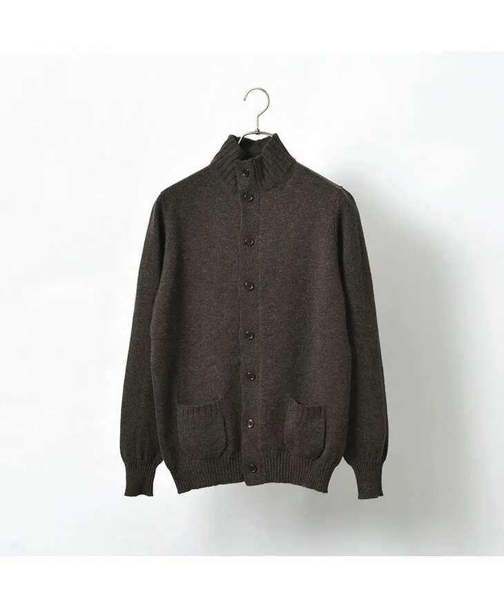 WILLIAM LOCKIE / Lambs Wool Turtleneck Cardigan