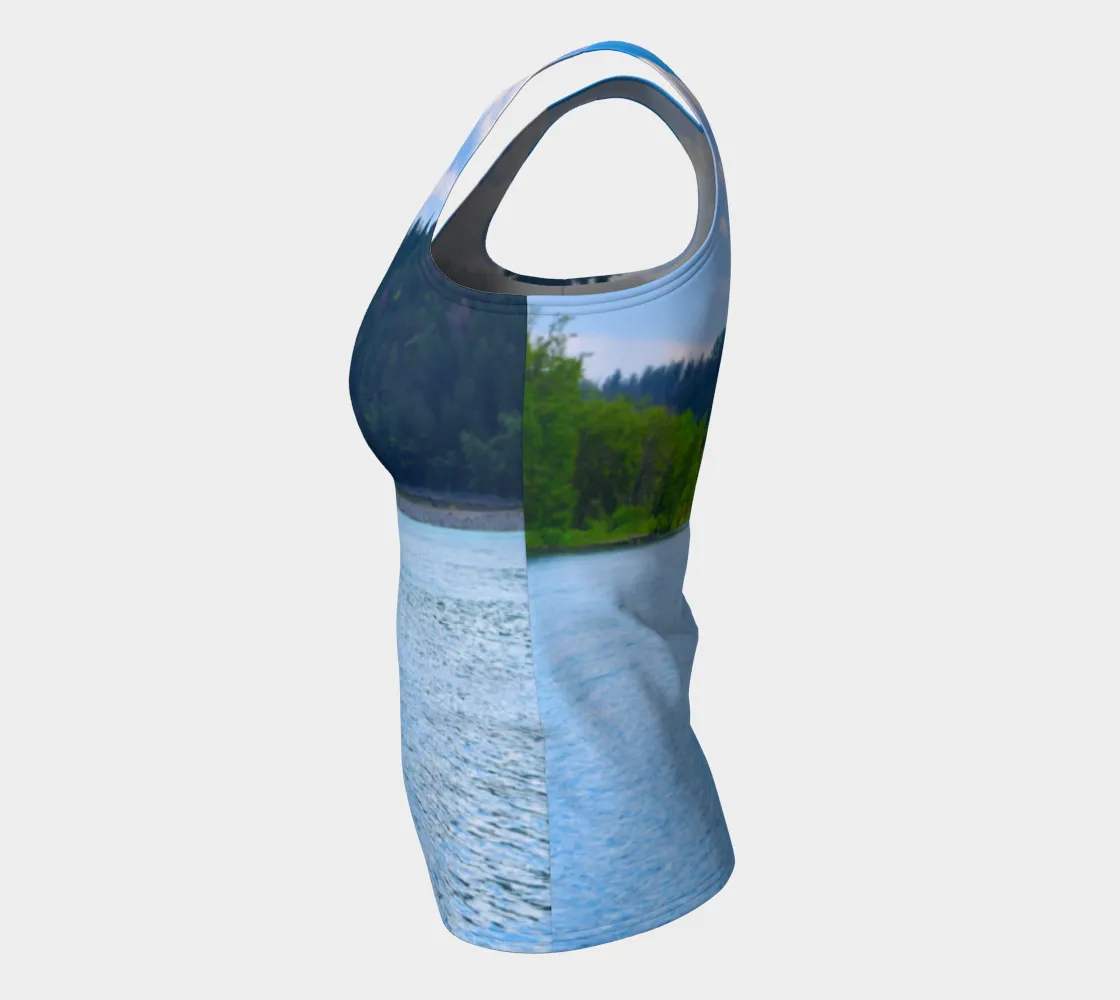 Women's All-Over Fitted Regular Tank Top - Edworthy Park Bow River