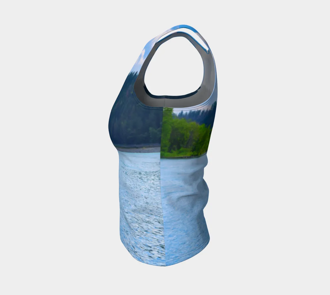 Women's All-Over Fitted Regular Tank Top - Edworthy Park Bow River