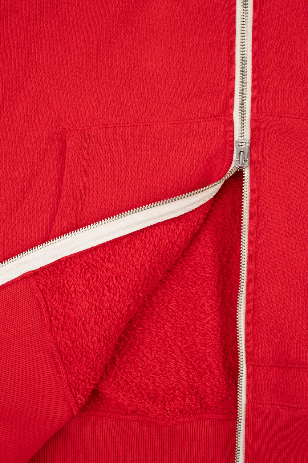 Zip Hoodie - Super Looper French Terry - Red