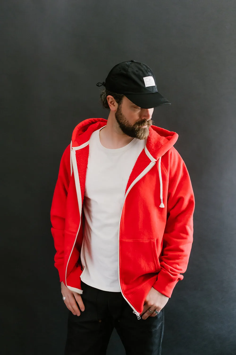 Zip Hoodie - Super Looper French Terry - Red