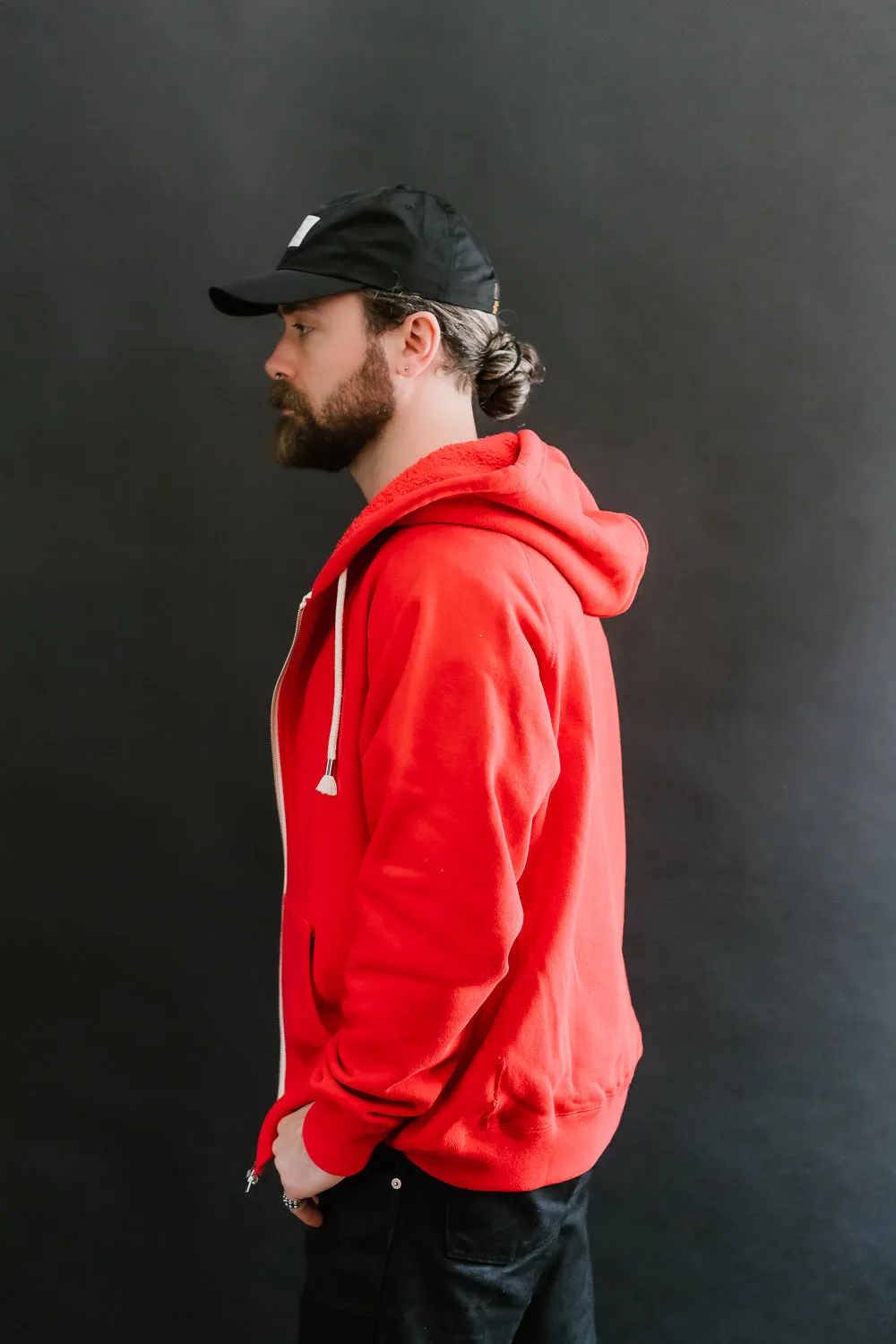 Zip Hoodie - Super Looper French Terry - Red