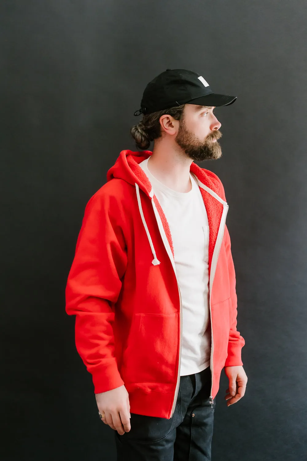 Zip Hoodie - Super Looper French Terry - Red